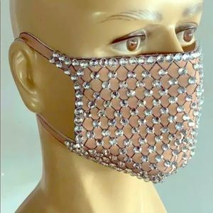Nude Fashion Dust Mask With Rhinestones